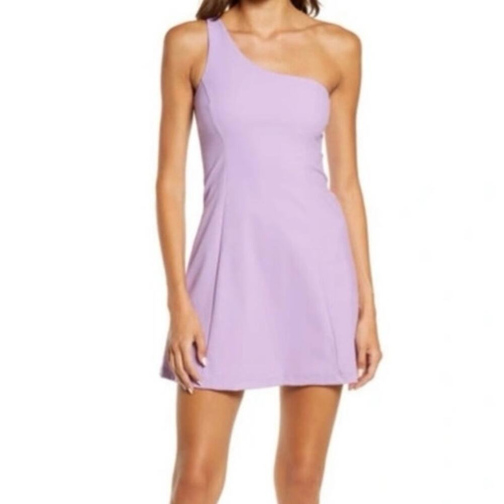NWT Outdoor Voices One Shoulder Dress Lined Lavender Purple Large